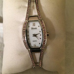 Xanadu Silver Tone Pink Crystal Watch - Womens Watch - New